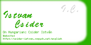 istvan csider business card
